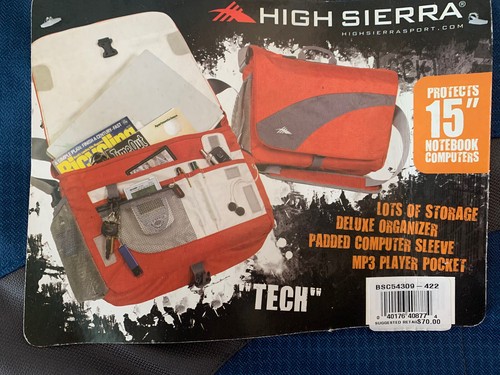 New High Sierra TECH Messenger 15” Laptop Bag Blue Deluxe Organizer Storage - Picture 4 of 11
