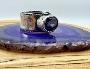 Vintage Silpada Sterling Silver 925 Amethyst Ring 11 Rare