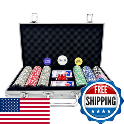 Xapigo Poker Chips Numbers300Pcs Poker Chips Set Aluminum Travel Case11.5 Gram