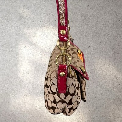 Y2K Coach Groovy Poppy Shoulder Bag Appliqué Colorful Signature