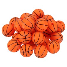 25PCS Basketball Beads 15mm Silicone Beads Sports Beads Bulk Ball Silicone