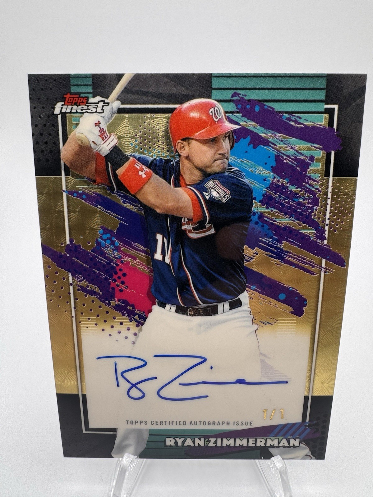 2026 ToppsFinest Ryan Zimmerman Superfractor Auto 1/1 Washington Nationals FA-RZ view 7
