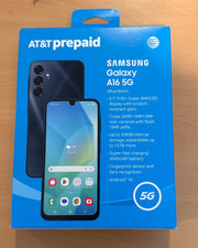 NEW AT T Samsung Galaxy A16 5G, 128GB, Blue Black - Prepaid Smartphone