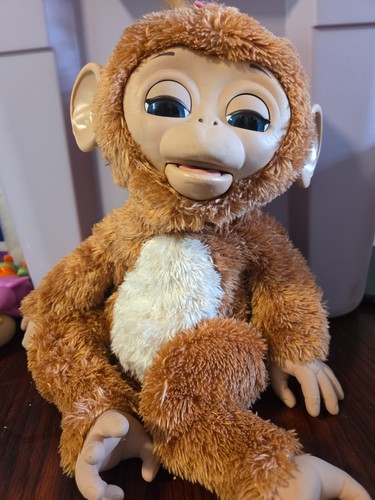 2012 Hasbro FurReal Friends Large Cuddles My Giggly Monkey Interactive Pet Works