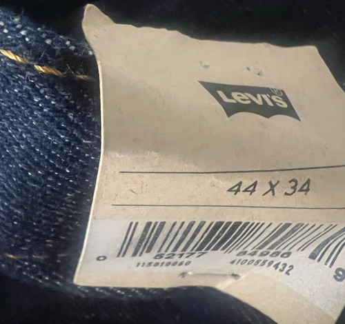 Levi's 501 44x34 Dark Blue Denim Jeans Wide Leg High Rise New Button Fly - Picture 4 of 12