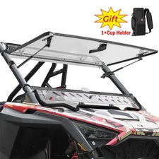 Hard Coated Split Vent Folding Flip Up Windshield for Polaris RZR PRO XP 2020-24
