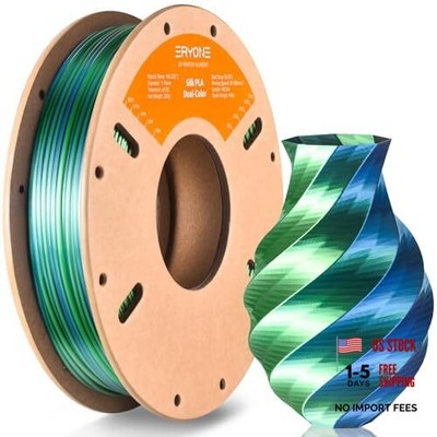  Silk Dual Color PLA Filament 3D Printer 1.75mm 250g Silk Dual Color Blue Green