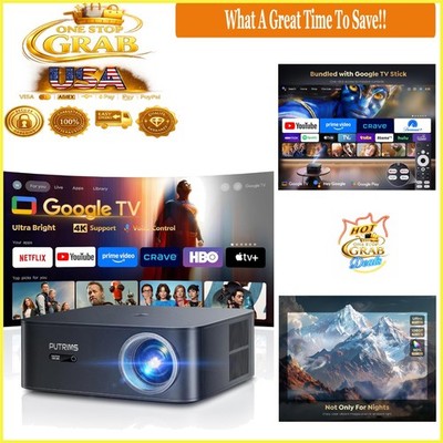 K12 Smart Projector 4K Support Google TV WiFi 6 Bluetooth Home Theater