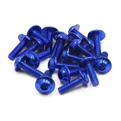 20pc moto Aluminium bleu vis six pans creux M6x20 - Photo 1/4