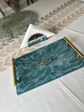 Green Ocean Resin Tray For Any Use In Your House,+ tissues supor(gift)