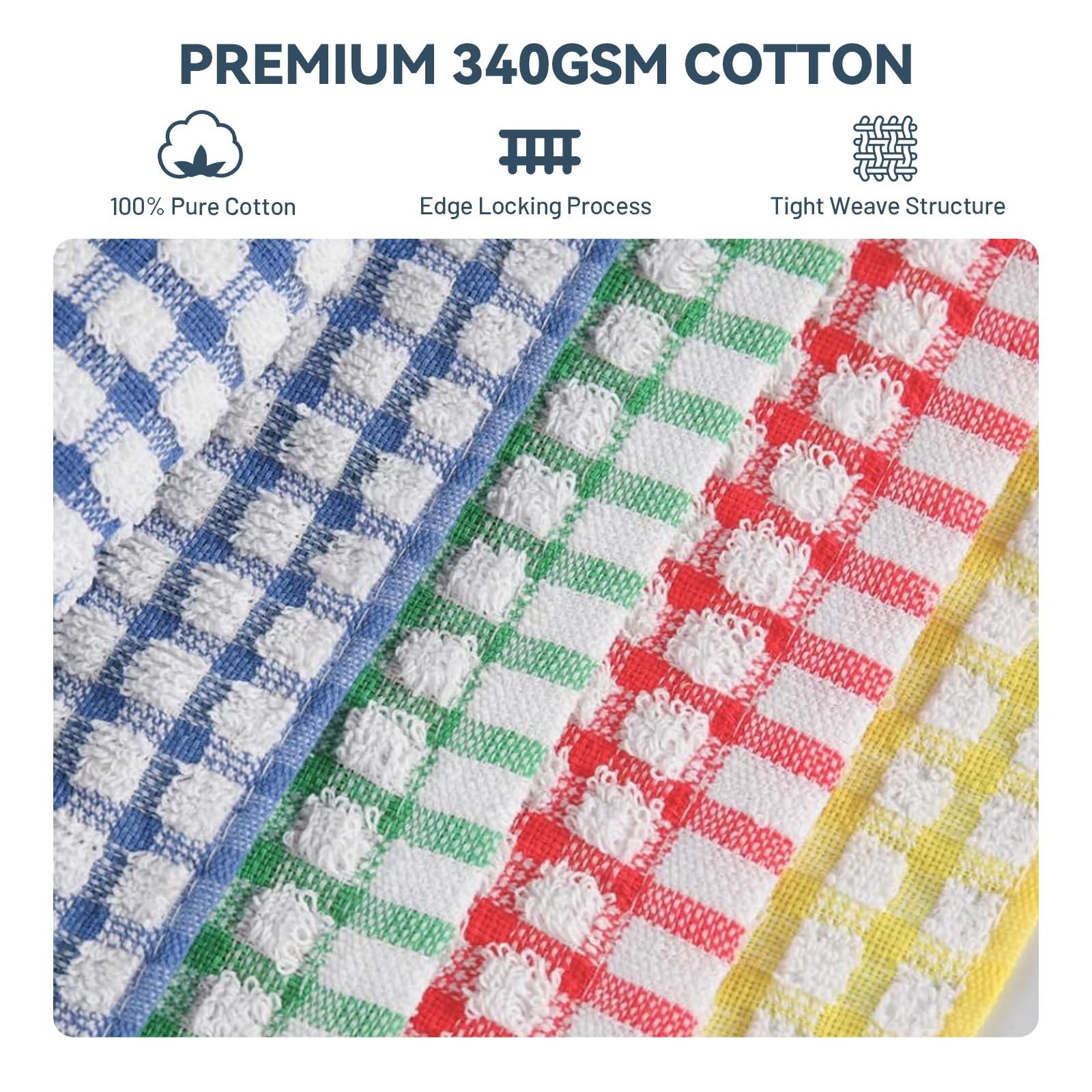 12 Packs Kitchen Dishcloths 12x12 Inches 100% Cotton Kitchen Dish Cloths for ...