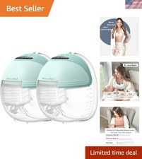 Portable Double Electric Breast Pump, Quiet Ergonomic 2-Pack in Blissful Green