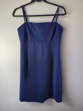 Wild Fable Glitter Bodycon Mini Dress Blue Square Neck Strappy Sleeveless M