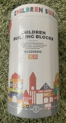 Kinder Bausteine Kognitive Entwicklung Premium Holz 128 Stück Brandneu