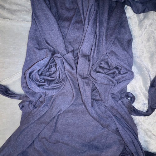 Natori Shangri-La Robe Women's XL Tencel Butter Soft Belted Navy Blue Sleepwear - Picture 10 of 13