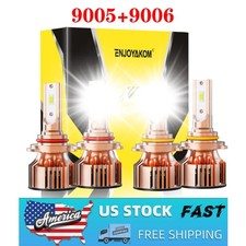 10000K 9005 9006 LED Headlight KIT Combos Bulbs High Low Beam Super Bright White