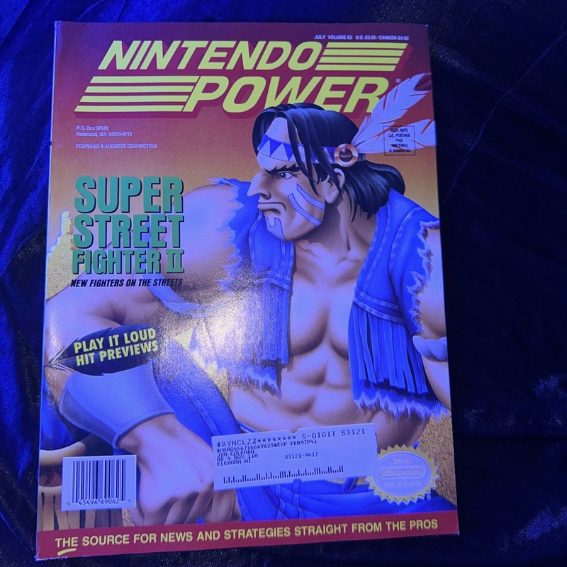 Nintendo Power VOL 62 SUPER STREET FIGHTER II w Itchy Scratchy Poster + Cards