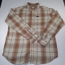 Columbia Men Casual Shirt New L Vapor Ridge   Tan Plaid Long Sleeves Pocket