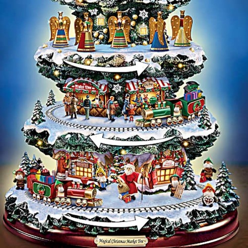 The Bradford Exchange Christkindlmarket Tabletop Christmas Tree with Lights 16" - Picture 3 of 4