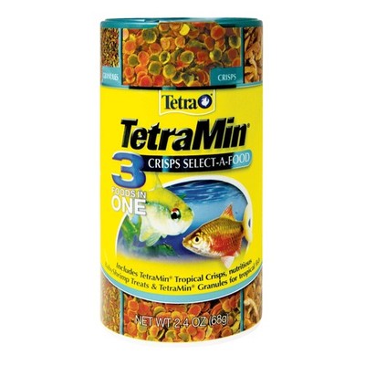 TetraMin Crisps Select-A-Food 2.4 Ounces, Fish Food, Variety Pack (77037)