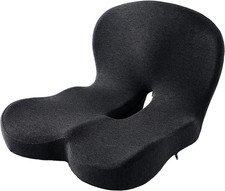 Memory Foam Contoured Seat Cushion with L-Shaped Ergonomic Design for Office Cha