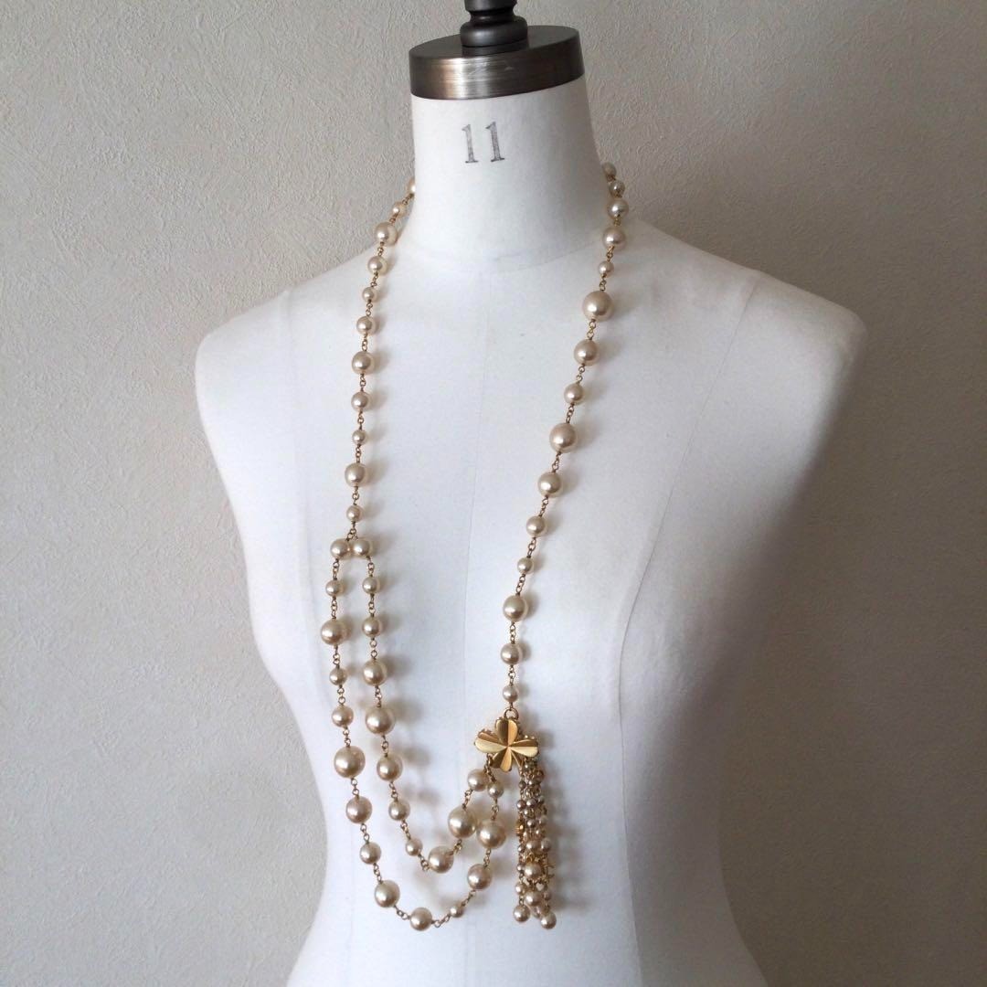 CHANEL シャネル 15P フェイクパール ラインストーンクローバー CHANEL シャネル イヤリング クローバー ココマーク ラインストーン