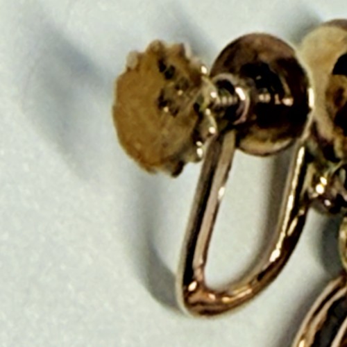 Vintage 14K solid yellow gold Double Circle Screw Back heavy MCM earrings - Picture 9 of 13