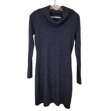 Athleta Women's 100%  Merino Wool Cowl Neck Knit Sweater Dress Heather Gray XS