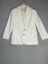 A New Day Target White Linen Blend Women s Blazer Jacket Lined Size Large NWT