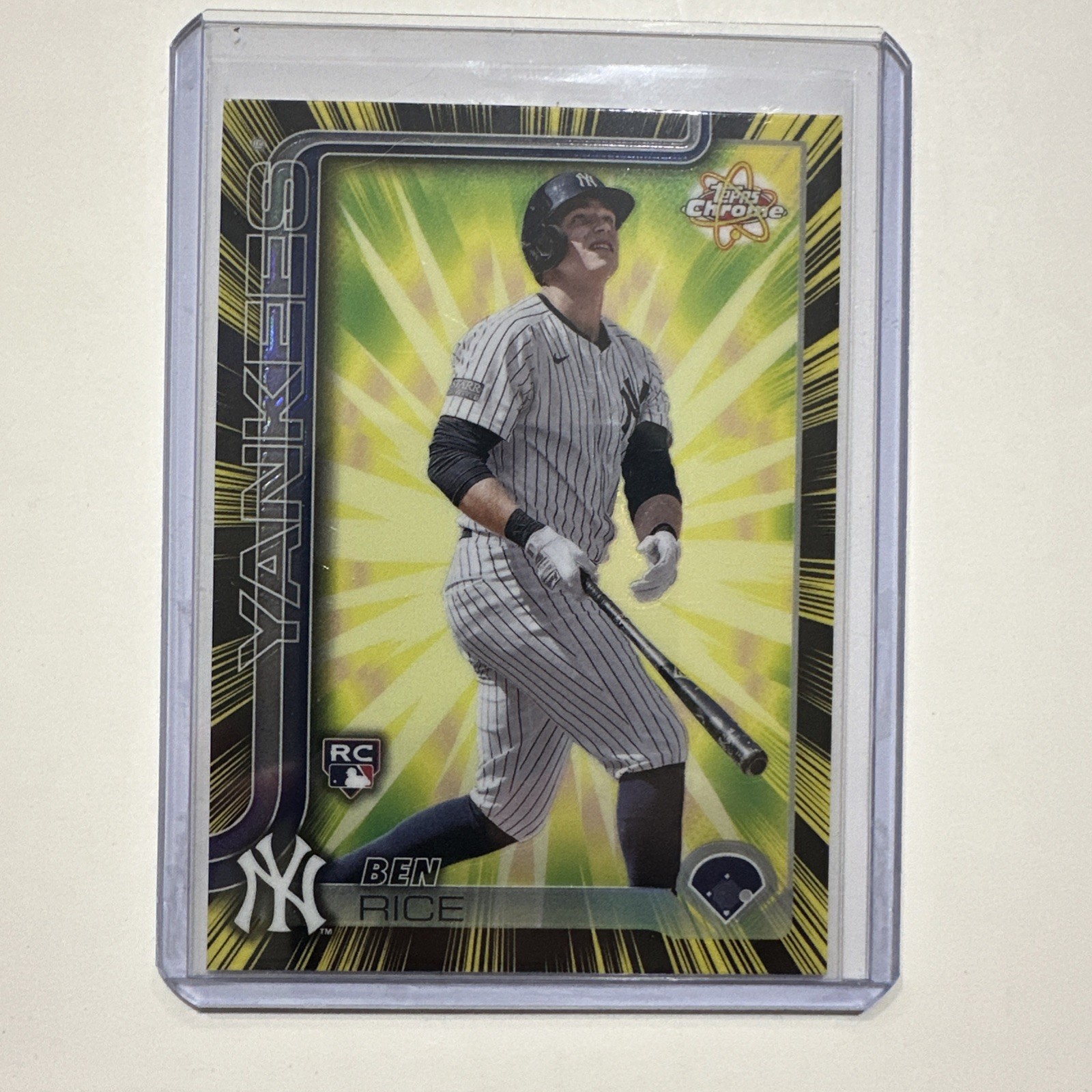 2025 Topps Chrome Ben Rice Radiating Rookie RC SSP #RR-15 YANKEES