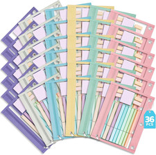 36 Pack Pencil Pouch for 3 Ring Binder, Durable Zipper Pencil Bags with Transpar