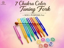 7 CHAKRA Color Tuning Fork Color With Sign SOUL PURPOSE Free