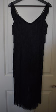 TD4 by Electra Women's Black Cocktail Evening Gown Fringe Size7/8