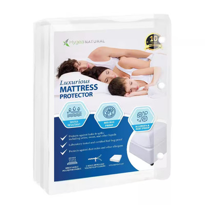 Luxurious Zippered Bed Bug Mattress Protector (Polyester) Full, Washable, Water