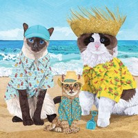 Ppd Servietten Katzen Beach Party 33X33
