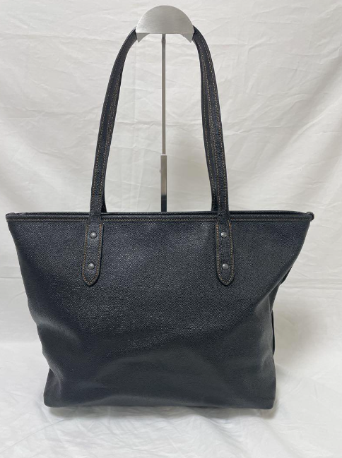 Vintage COACH Tattoo Embroidery City Tote Bag Black Leather Skull