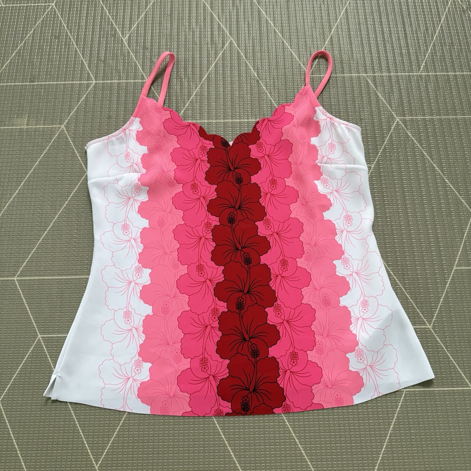 Ted Baker Romaa Happiness Scallop Detail Cami Size 3 (US 8) Pink Floral Print