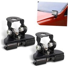 MLY 2PCS Hood Ditch Light Mount Brackets, Adjustable LED Light Bar Black