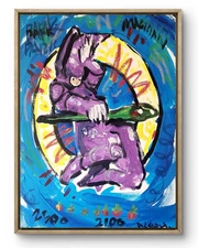 Original Art Dark Magician 14x11 Contemporary Pop Art Acrylic Painting Signed