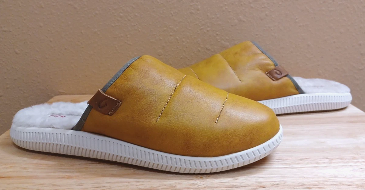 OluKai Mua \'Ili Scuff Slippers Cozy Mustard Yellow Slip-On Slippers size 15 OluKai Slippers for Men for sale | eBay main image 3