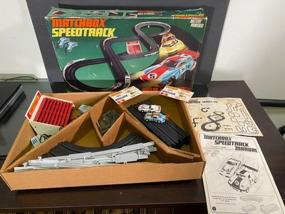 Vtg 1977 Lesney Matchbox Speedtrack MONZA 200 Lighted Slot Cars ~ Complete RARE