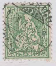 Switzerland 1881 Granite Paper 20c Used Stamp Scott 65 $120 A30P5F45065