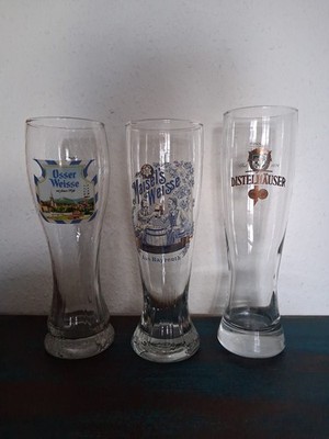 3 Stk Weizenbiergläser 0,5  Liter Brauerei  Osser Weisse Maisel's Weisse Distelh