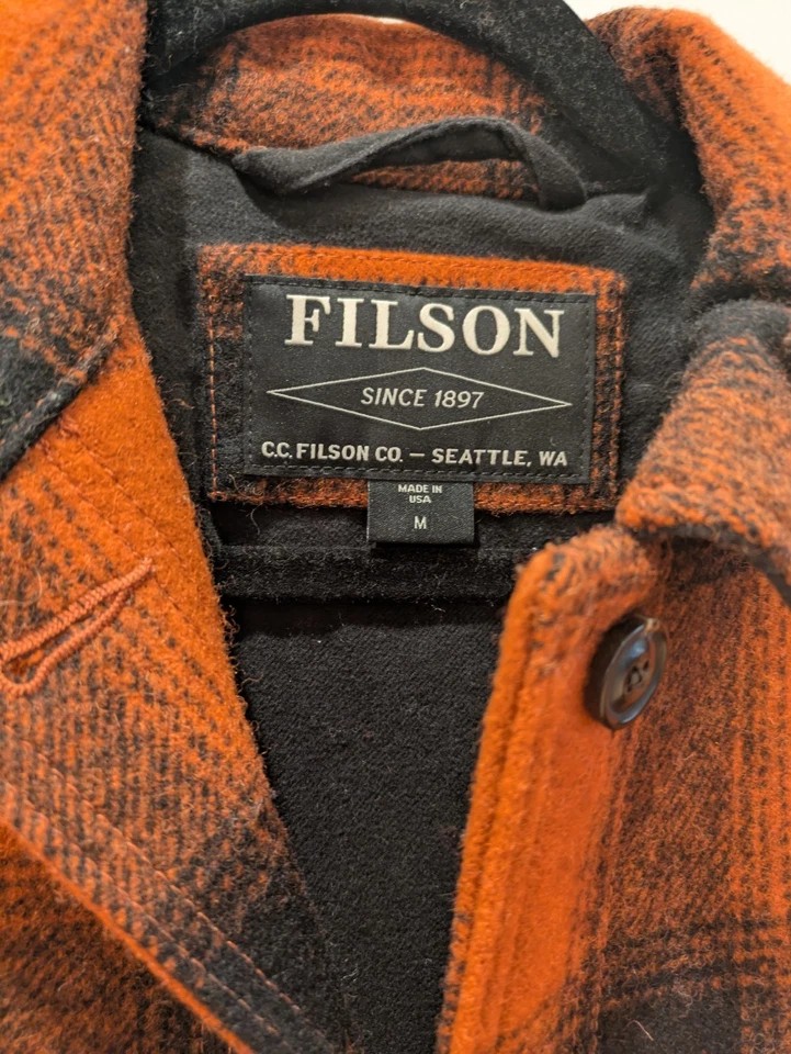 Abrigo cruiser Filson Mackinaw de lana totalmente forrado para mujer MED, a cuadros, venta al por menor ~ $600 Foto 2 de 4