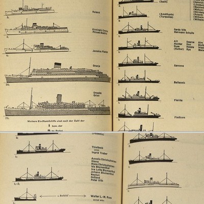 Merchant Fleets of the World 1942 w/750 sketches Ship identification Book U-Boat