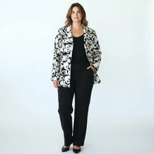 CJ BANKS Women's Lightweight Zip Front Jacket 3X  Officewear Travel Versatile 