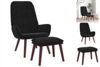 Sessel Relaxsessel Mit Hocker Schwarz Samt