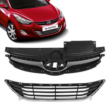 Upperlower Grille For 2011 2012 2013 Hyundai Elantra Sedan Front Bumper Grill