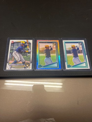 Jesus Made 3 Card 2025 Baseball Lot, w/ Donruss Rocket Foil, Bowman 1st