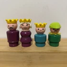 VTG Lot Fisher Price Little People Castle Figures King Queen Prince Woodsman 993